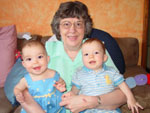 Grandma Glessner with Gavin and Fiona,  June 2007