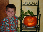Drew and his jack-o-lantern, October 2007