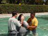 Sofia being baptized