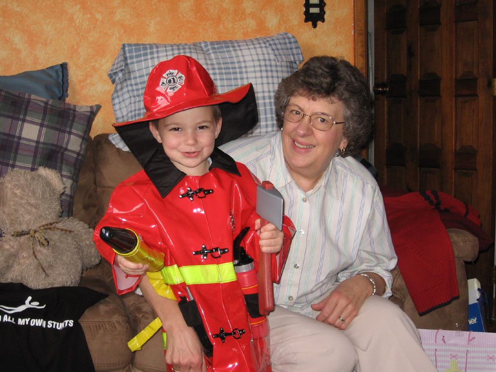 Grandma Glessner gave Drew an early birthday present (lots, really)