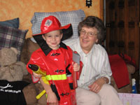 Grandma Glessner gave Drew an early birthday present (lots, really)