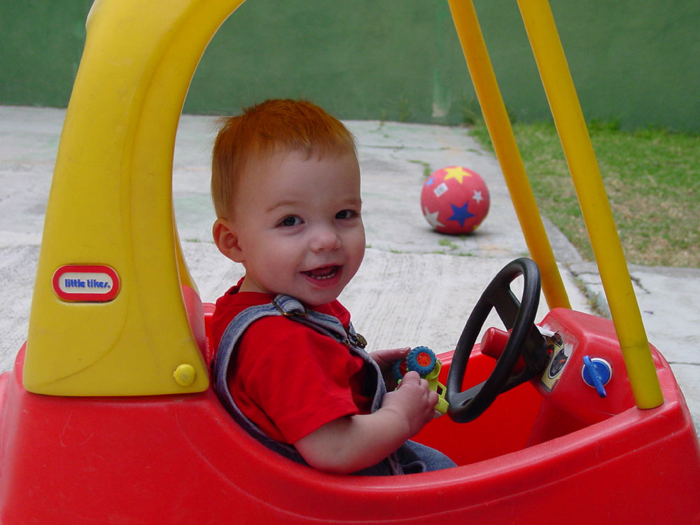 Gavin in car, March 2008