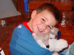 Drew and a new husky, January 2008
