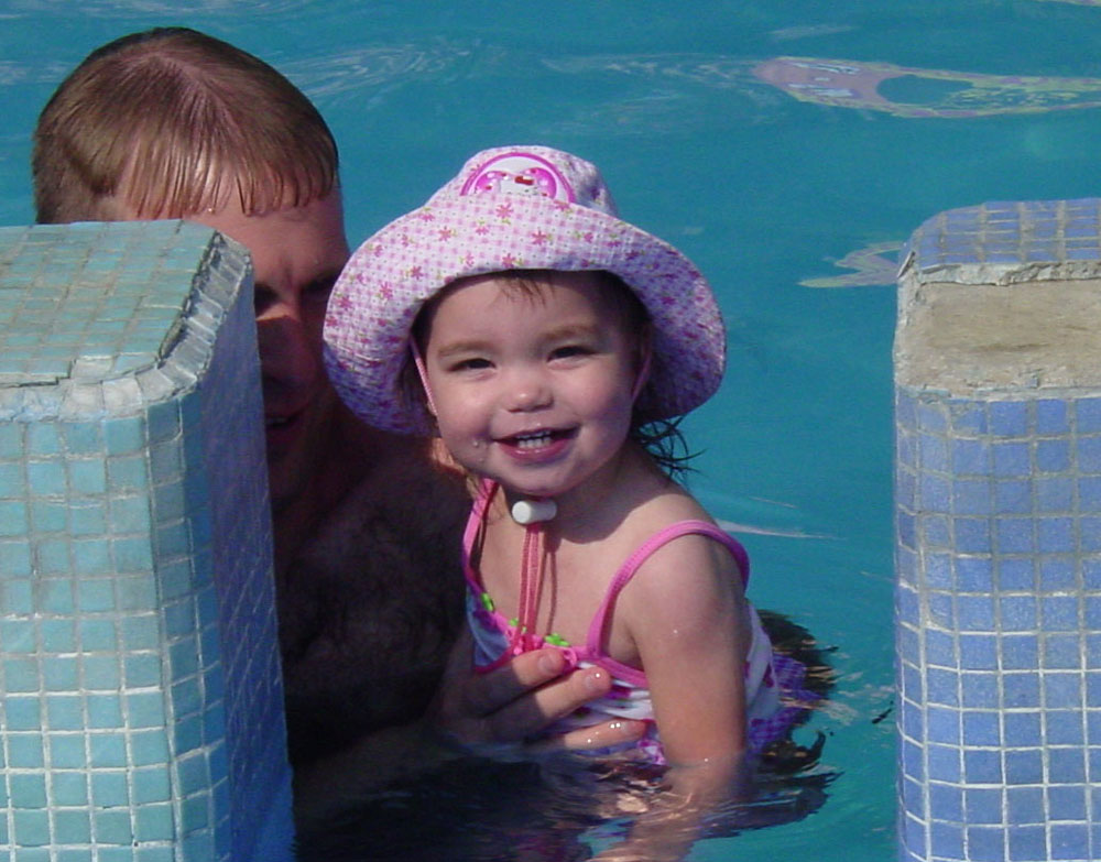 Fiona in the pool
