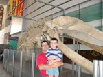 Tim holding Drew at museum
