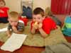 Brothers chowing down